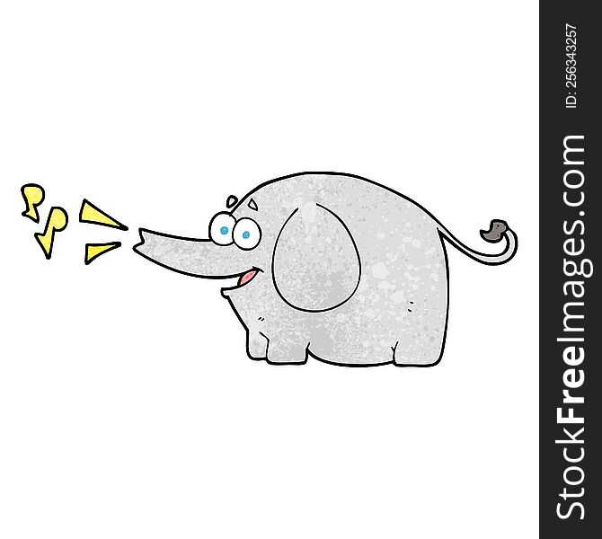 Textured Cartoon Trumpeting Elephant