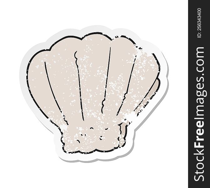 Retro Distressed Sticker Of A Cartoon Shell