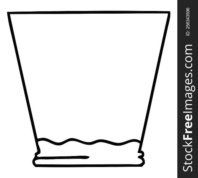 Quirky Line Drawing Cartoon Whisky Tumbler