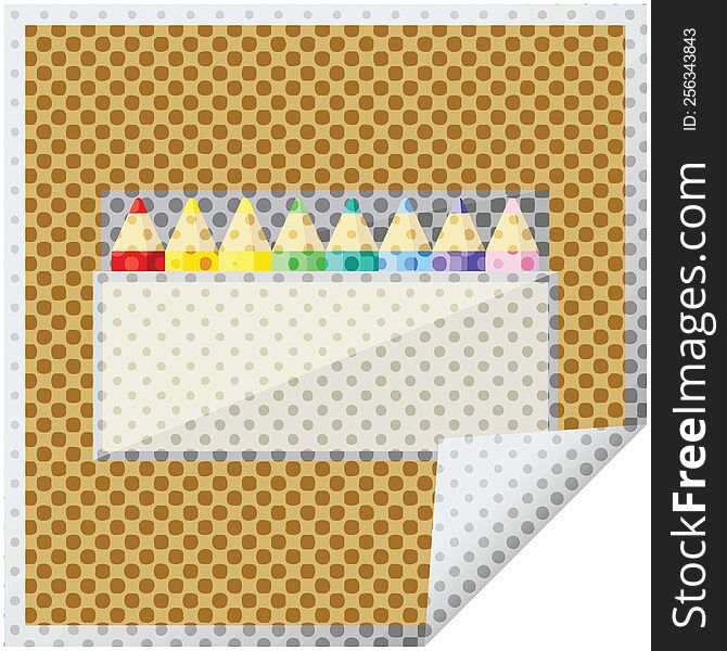 pack of coloring pencils graphic square sticker