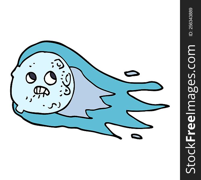cartoon doodle worried comet