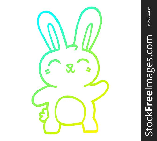 cold gradient line drawing cartoon cute bunny