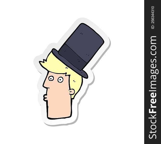 sticker of a cartoon man wearing top hat