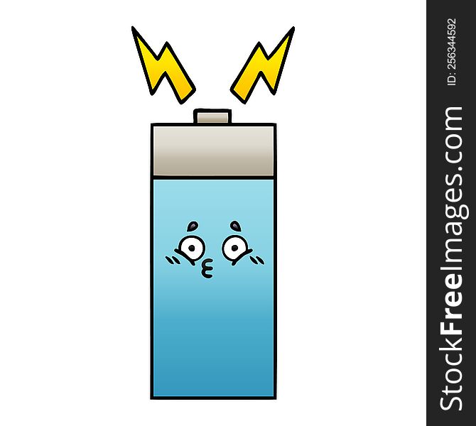 gradient shaded cartoon of a battery