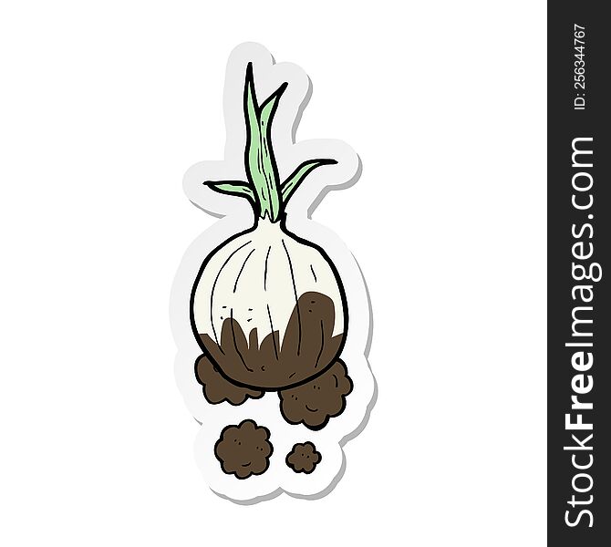 sticker of a cartoon organic onion