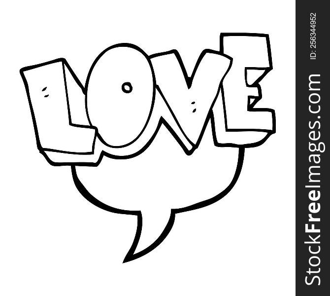 freehand drawn speech bubble cartoon love symbol