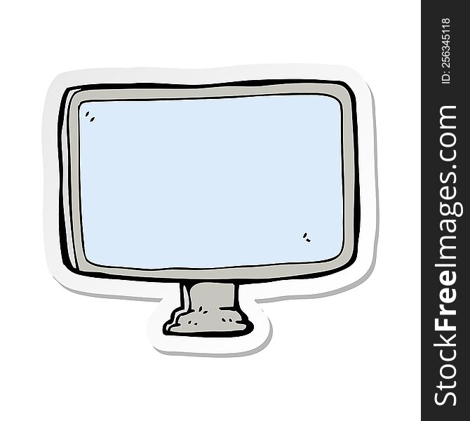 sticker of a cartoon computer screen