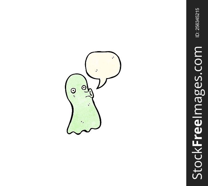 Cartoon Spooky Ghost With Speech Bubble