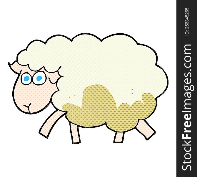 freehand drawn cartoon muddy sheep