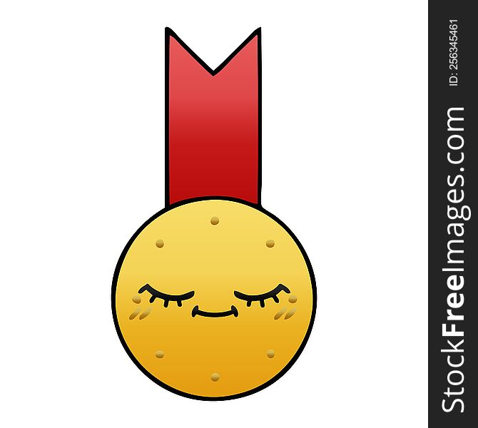 gradient shaded cartoon of a gold medal