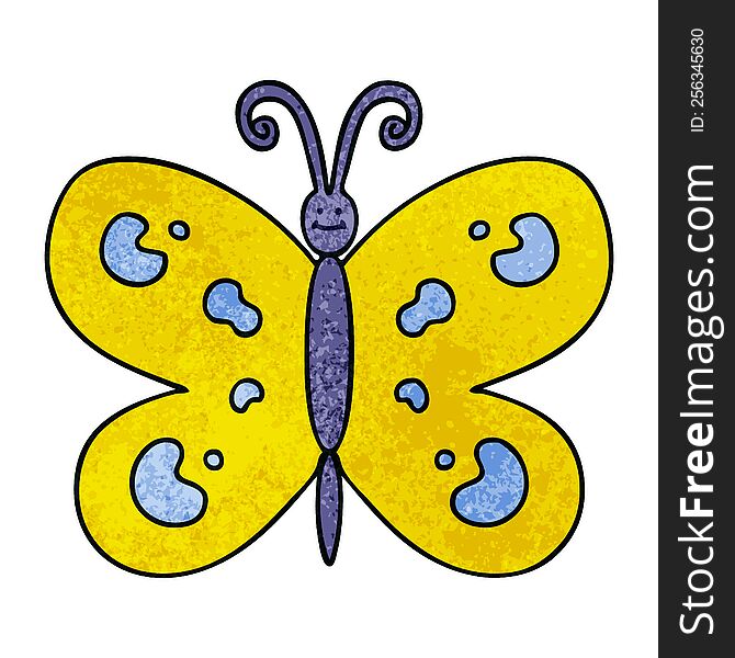 hand drawn quirky cartoon butterfly. hand drawn quirky cartoon butterfly