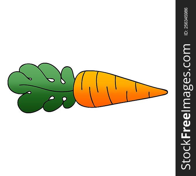 Quirky Gradient Shaded Cartoon Carrot