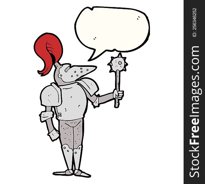 freehand drawn speech bubble cartoon medieval knight