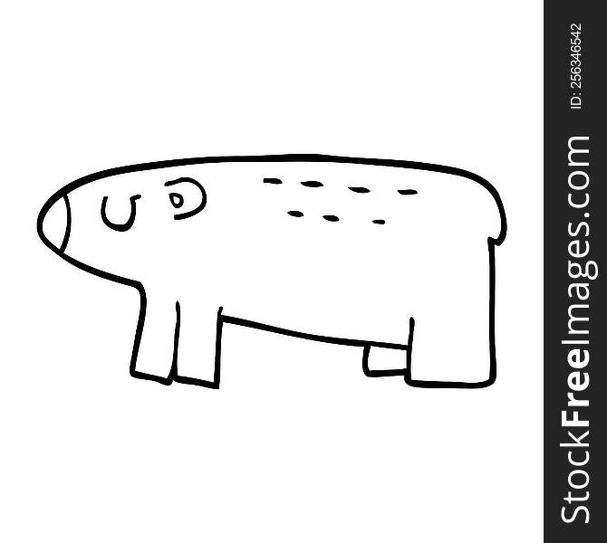 line drawing cartoon polar bear