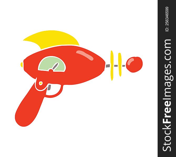 flat color style cartoon ray gun