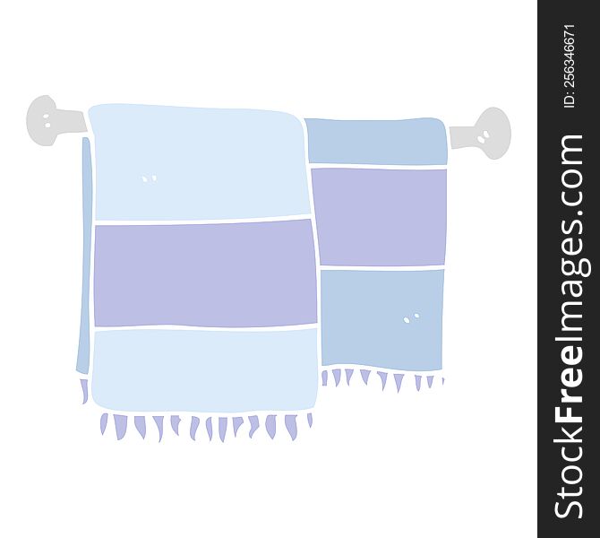 flat color illustration of bathroom towels. flat color illustration of bathroom towels