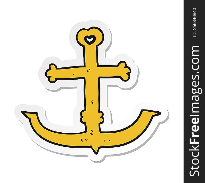 Sticker Of A Cartoon Anchor