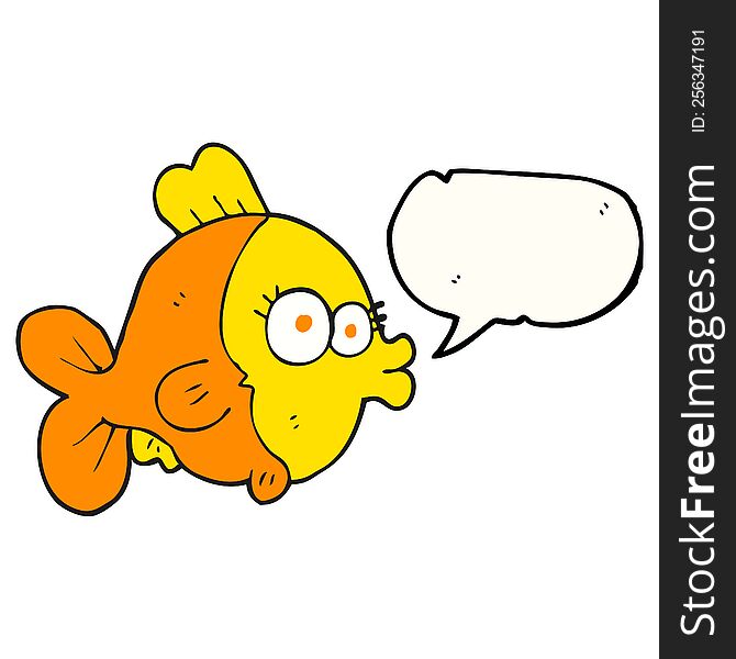 Funny Speech Bubble Cartoon Fish