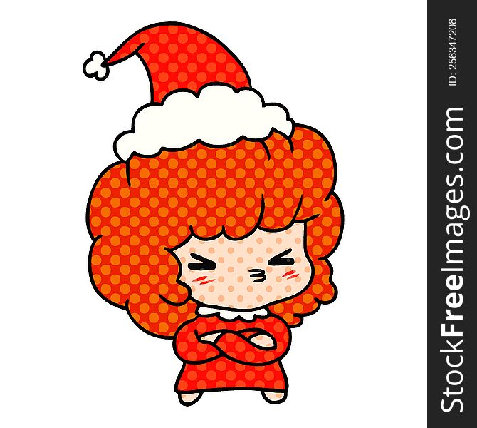 Christmas Cartoon Of Kawaii Girl