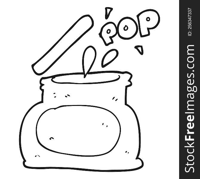 Black And White Cartoon Popping Jar