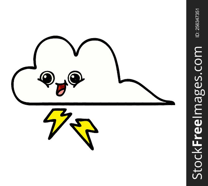 Comic Book Style Cartoon Storm Cloud