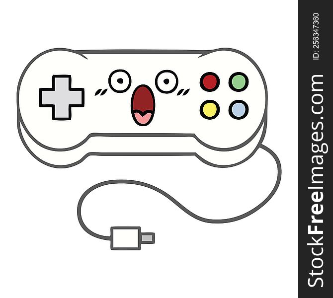 cute cartoon of a game controller. cute cartoon of a game controller