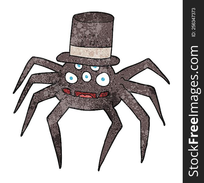 freehand textured cartoon halloween spider