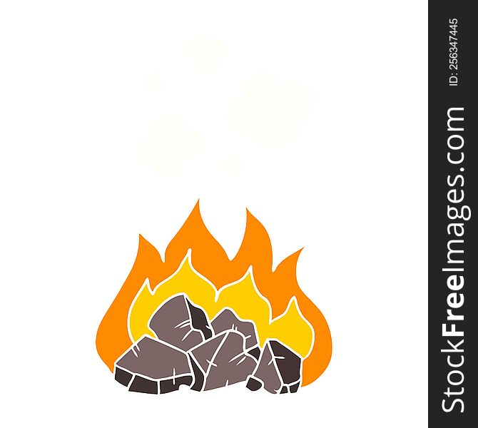 flat color style cartoon hot coals