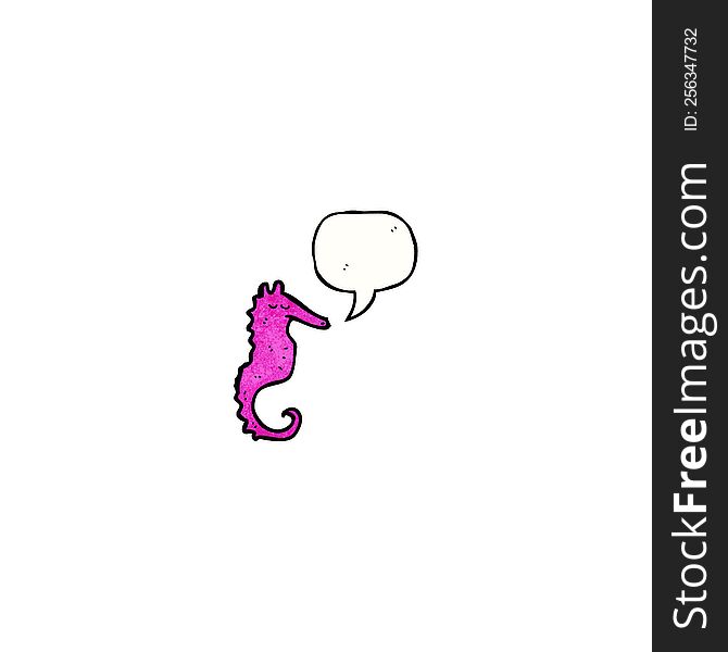 cartoon pink sea horse