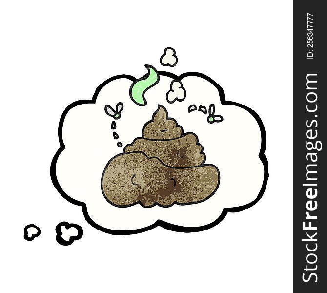 freehand drawn thought bubble textured cartoon gross poop