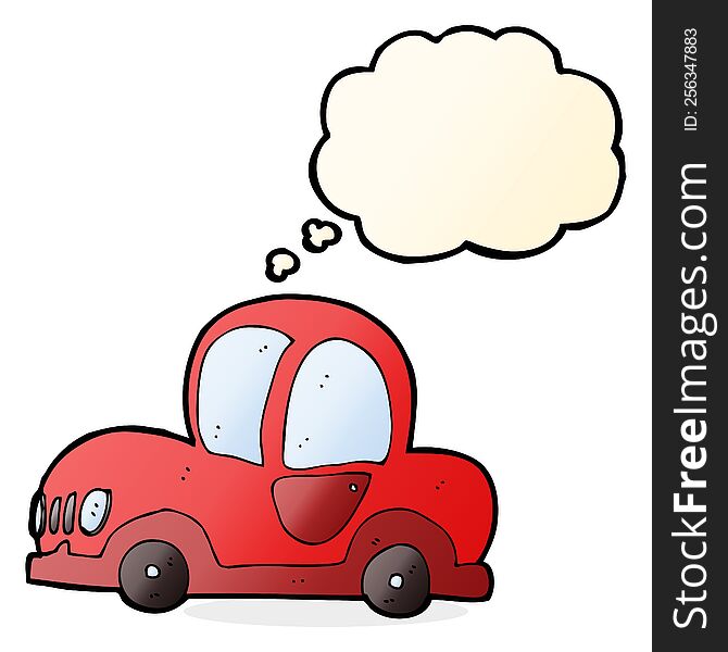 cartoon car with thought bubble
