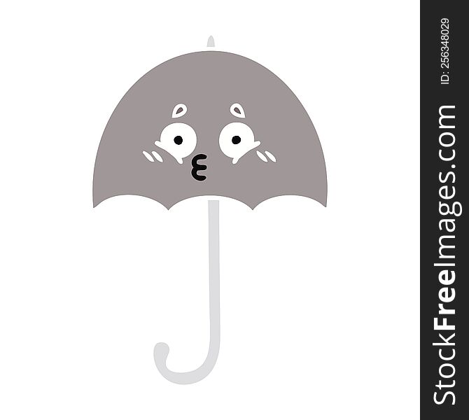 Flat Color Retro Cartoon Umbrella