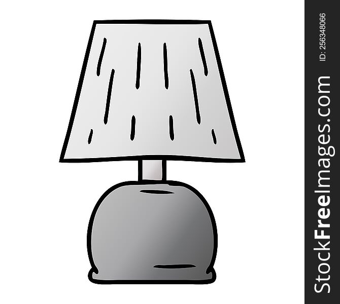 Gradient Cartoon Doodle Of A Bed Side Lamp