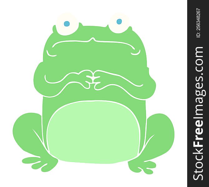 flat color illustration of nervous frog. flat color illustration of nervous frog