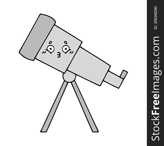 cute cartoon of a telescope. cute cartoon of a telescope