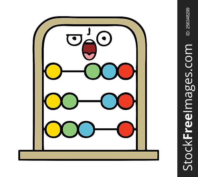 cute cartoon of a abacus. cute cartoon of a abacus