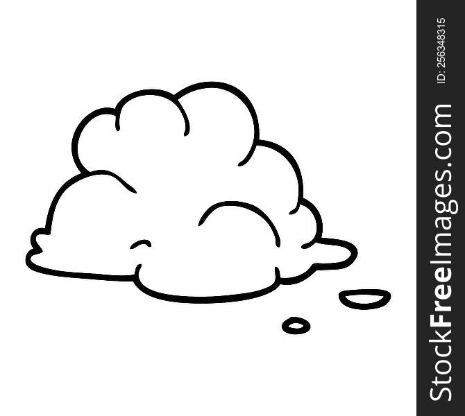 Line Drawing Cartoon Fluffy White Clouds