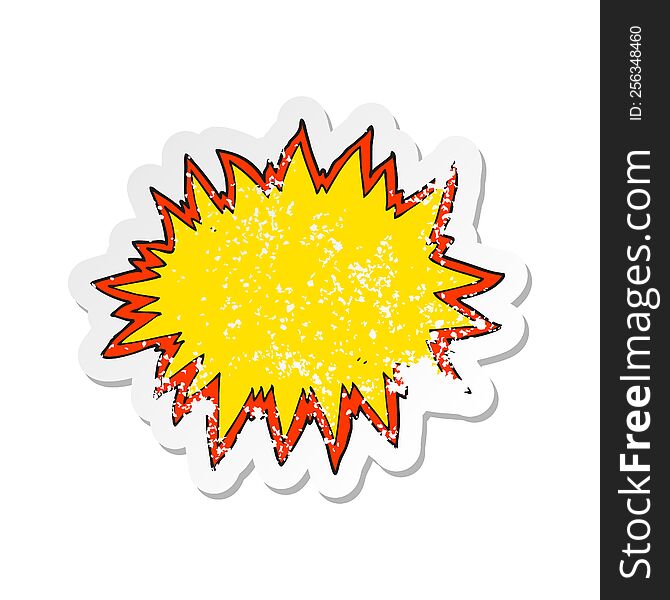 retro distressed sticker of a cartoon explosion sign