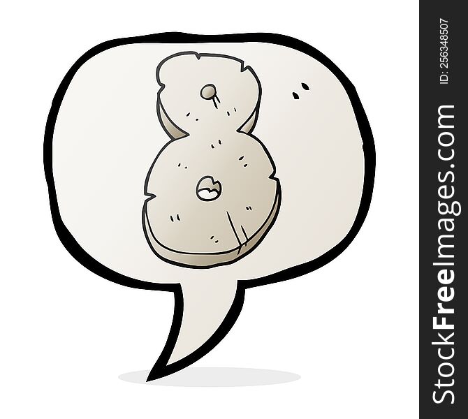 freehand drawn speech bubble cartoon stone number eight