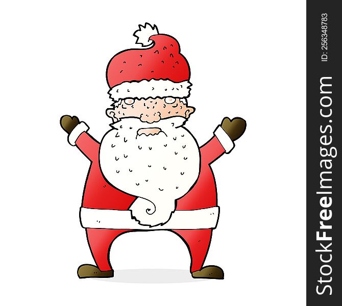 cartoon ugly santa claus