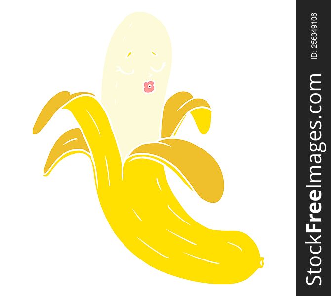 flat color style cartoon best quality organic banana