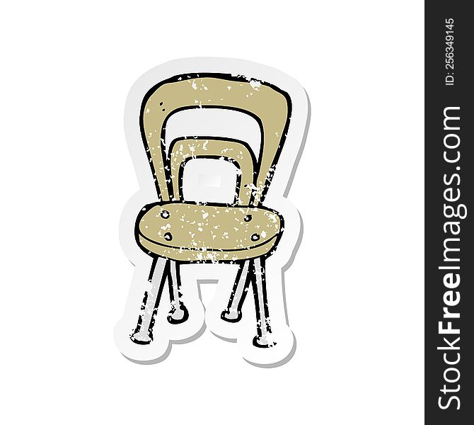 retro distressed sticker of a cartoon chair