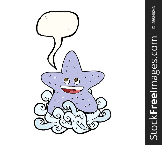freehand drawn speech bubble cartoon starfish