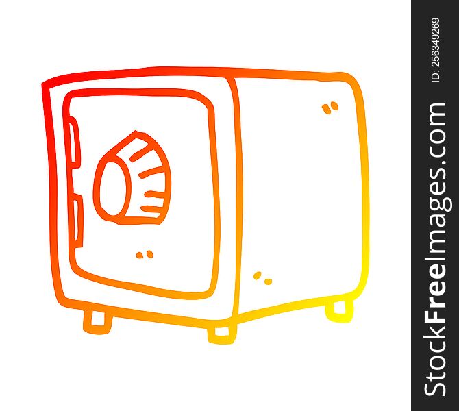 warm gradient line drawing of a cartoon safe