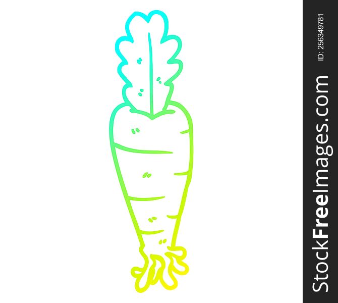 cold gradient line drawing of a cartoon parsnip