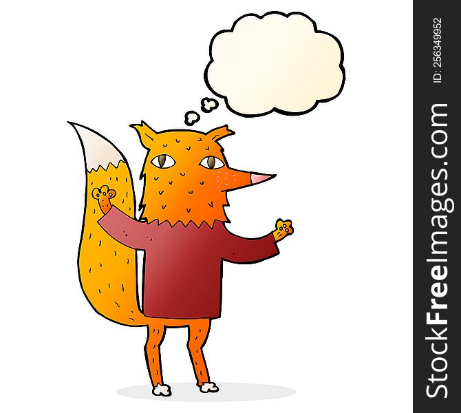 Cartoon Fox With Thought Bubble