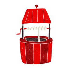 Cartoon Wishing Well Stock Photo