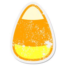 Candy Corn Grunge Sticker Stock Images