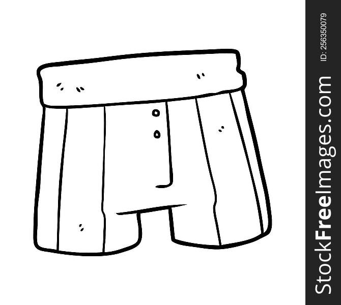 line drawing of a boxer shorts. line drawing of a boxer shorts