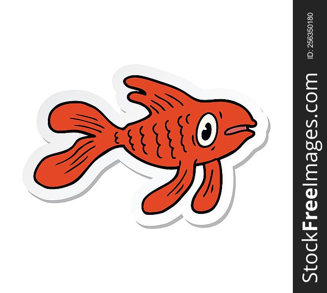 Sticker Of A Cartoon Fish